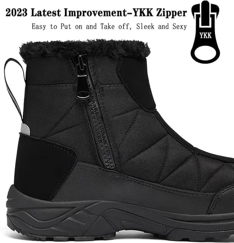 Vista 2 de Silentcare - Botas de nieve para hombre, con forro de piel, impermeables, antideslizantes, ligeras