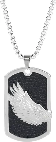 Vista 5 de DOHAOOE Hip Hop - Collar con colgante punk para hombres y mujeres, cadena de acero inoxidable de plata y acero de titanio, Acero de titanio, Acero