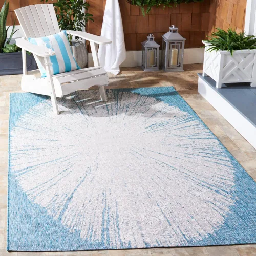 Vista 14 de Safavieh Courtyard Collection CY8893 - Alfombra decorativa para interiores y exteriores, no desprende pelusa, fácil de limpiar, 2 x 3 pies 7 beige