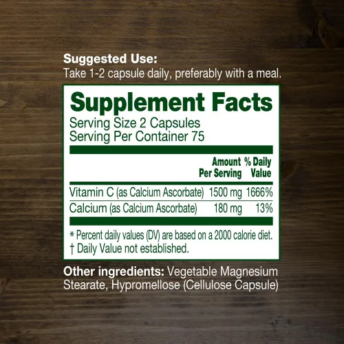Vista 2 de Innervis Nutrition - Vitamina C tamponada de 1500 mg, cápsulas de ascorbato de calcio no ácidas aptas para el estómago para el apoyo inmunológico