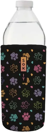 Vista 80 de Sok It BotlSok Funda para botella de agua con cubierta de neopreno aislante (Floral abstracto, se ajusta a CamelBak o Nalgene de 12 onzas)