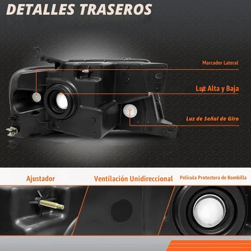 Vista 4 de Para faros delanteros Ford F150 2004-2008 Carcasa cromada Reflector ámbar de carcasa A-Chrome
