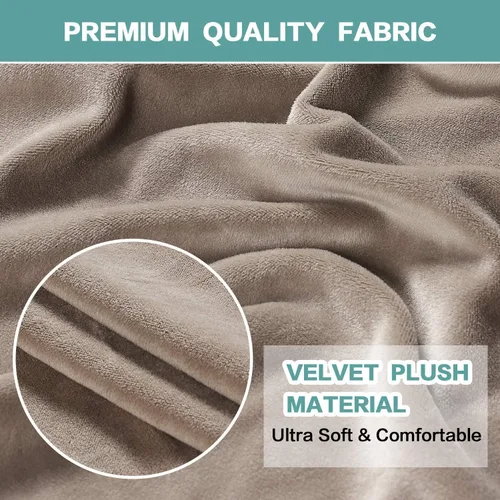 Vista 3 de Turquoize Paquete de funda de terciopelo para sofá de dos plazas, de elastano, de alta elasticidad, color gris pardo