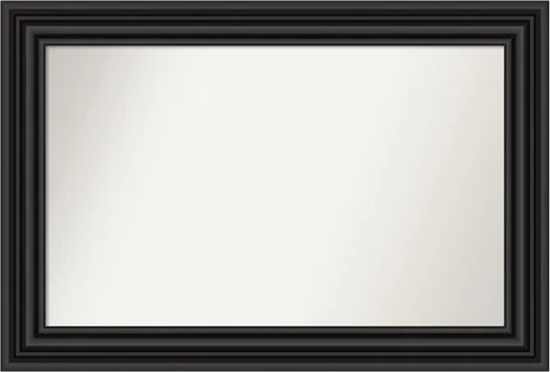 Vista 415 de Amanti Art Espejo personalizado, espejo de baño negro puente, espejo de pared o espejo de tocador de baño sobre el fregadero (26 x 26 pulgadas)