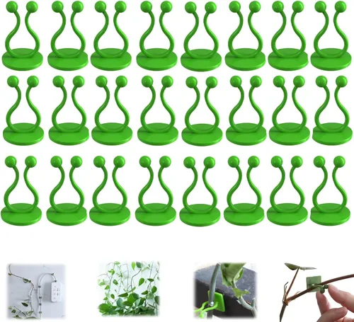 Vista 8 de HISKI Clips de pared para escalada de plantas, fijador de plantas verdes con gancho autoadhesivo, clips de pared para plantas trepadoras, clips
