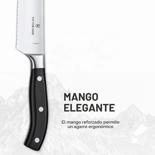 Vista 3 de Victorinox Grand Maitre - Cuchillo para pan y pastelería (10.25 pulgadas, hoja dentada forjada, mango negro)