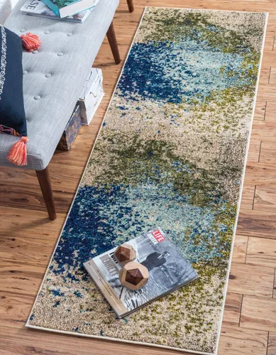 Vista 17 de Unique Loom Estrella Collection - Alfombra de área Vella (9' x 12' 2" Rectángulo Azul/Gris)