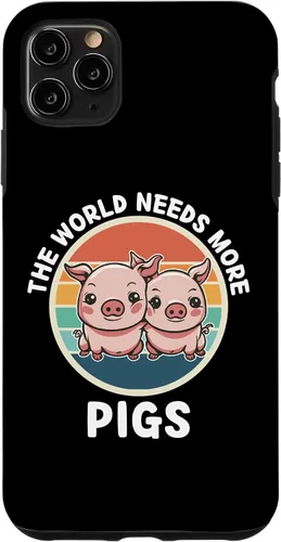 Vista 11 de iPhone 15 Vintage The World Needs More Pig Retro Pigs Lover Case