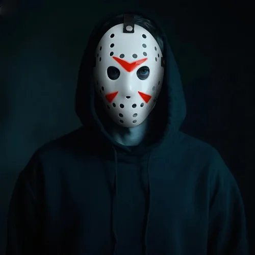 Vista 6 de Máscara de cosplay de Halloween, disfraz de Halloween, accesorios de hockey de terror