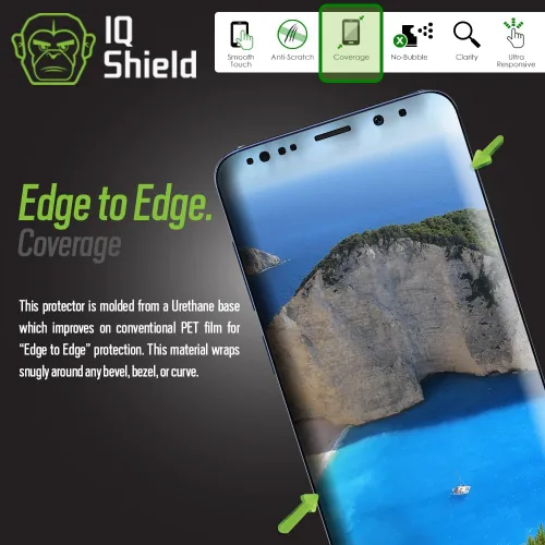 Vista 6 de IQShield Paquete de 2 protectores de pantalla para Samsung Galaxy S9 Plus/S9+ (compatible con fundas), compatible con identificación de huellas