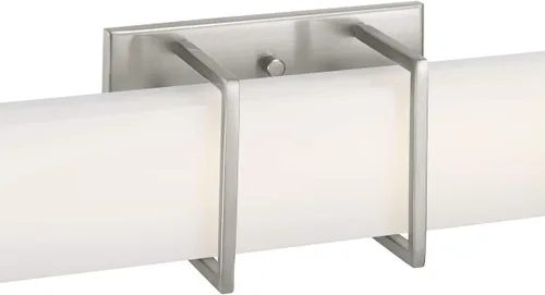Vista 9 de Progress Lighting Phase 2.2 LED Collection - Lámpara de tocador de baño moderna con pantalla blanca de 36 pulgadas, níquel cepillado, 4.75 x 36.00 x