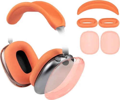 Vista 11 de Kit protector SOULWIT para AirPods Max, cubierta de diadema + protector de estuche de TPU + cubierta de almohadillas de silicona, accesorio Negro