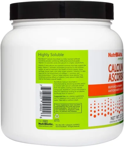 Vista 2 de NutriBiotic Ascorbato de calcio Vitamina C en polvo, 2.2 libras - Suplemento esencial antioxidante y de apoyo de colágeno