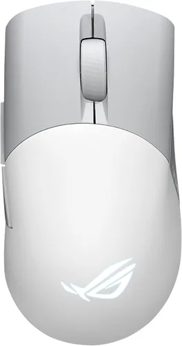 Vista 2 de ASUS ROG Keris Mouse inalámbrico AimPoint para juegos, conectividad trimodo, sensor de 36000 DPI y alfombrilla de mouse ROG Hone Ace Aim Lab Edition