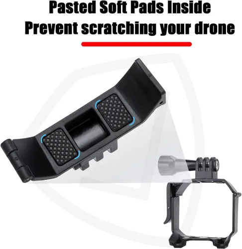 Vista 4 de Mini 3 Pro Adaptador Mount Bundle para DJI Mini 3 Pro Drone Action 2 para Gopro Hero 10/9/8 Insta360 Go 3/2/1 Cámaras Soporte Extendido Accesorios