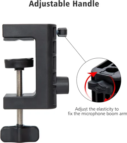 Vista 3 de Abrazadera de escritorio de metal para micrófono Suspensión Boom Scissor brazo soporte soporte con tornillo ajustable por SUNMON