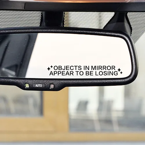 Vista 4 de 2 calcomanías de objetos en espejo que parecen estar perdiendo, divertida calcomanía para automóvil, calcomanía de espejo, calcomanía para espejo