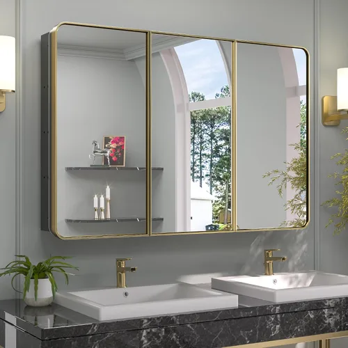 Vista 25 de Keonjinn Gabinetes de medicina delgados negros de 15 x 36 pulgadas, botiquín lateral estrecho para baño con espejo, marco de acero inoxidable