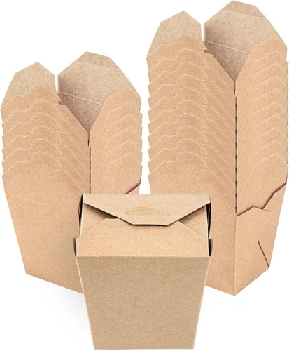 Vista 14 de Restaurantware Cajas chinas para llevar, paquete de 25 cajas de 16 onzas, resistentes a la grasa, recipientes de comida para llevar, desechables