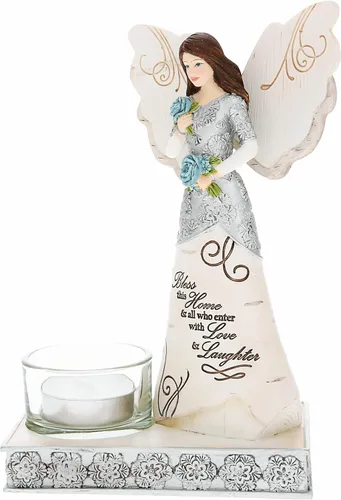 Vista 18 de Figura decorativa de ángel de la bendición irlandesa de Elements por Pavilion, 6 pulgadas, inscripción "Que Dios te mantenga en la palma de su mano