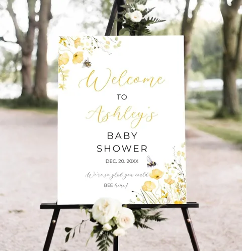 Vista 22 de Personalized Baby Shower Welcome Sign, Red Ladybug Baby Shower Welcome Sign, 12" X 18" (Small), 27" (Medium), 36" (Large), Plastic, Modern, Pole