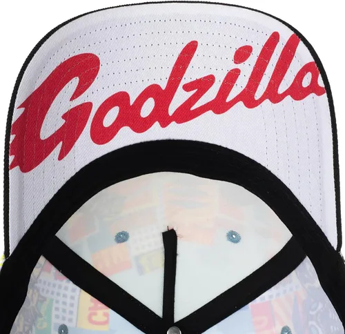 Vista 6 de Bioworld Godzilla Cityscape Monsters Cartoon All Over Print Snapback Sombrero para hombre, Verde tropical