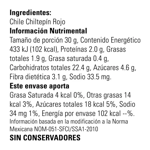 Vista 3 de Chiltepin Chile Entero 30 g (0.06 lb) Paquete de 30 Piezas Cosecha Fresca