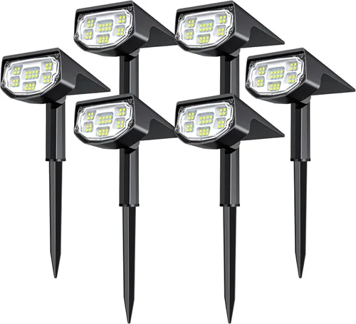 Vista 15 de AloftSun Luces solares con sensor de movimiento para exteriores, 30 luces LED / IP68 impermeables, luces solares de movimiento para exteriores, 3
