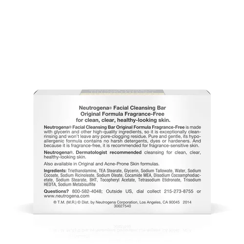 Vista 4 de Neutrogena Neutrogena original Formula Bar facial, Fragancia Free 3.5 oz.