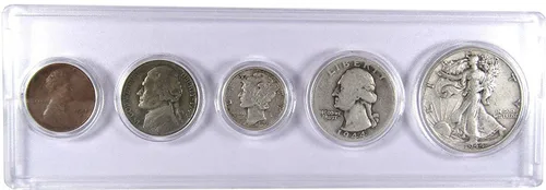 Vista 16 de Juego de 5 monedas coleccionables de 1934 en buen o mejor estado para regalo