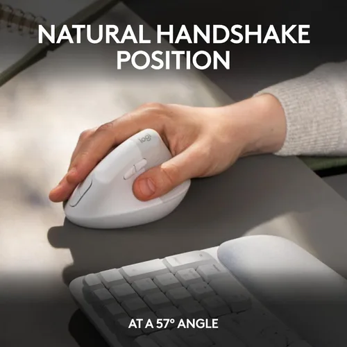 Vista 5 de Logitech Wave Keys - Teclado ergonómico inalámbrico con reposamanos acolchado para múltiples sistemas operativos + mouse Lift ergonómico vertical