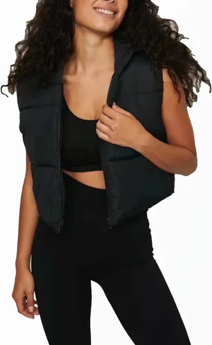 Vista 4 de Shiyifa Chaqueta acolchada con cremallera y cuello alto para mujer