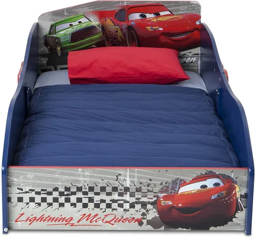 Vista 6 de Delta Children Disney/Pixar Cars Cama de Madera para Niños Pequeños + Colchón Serta Perfect Slumber de Doble Cara con Núcleo de Fibra Reciclada