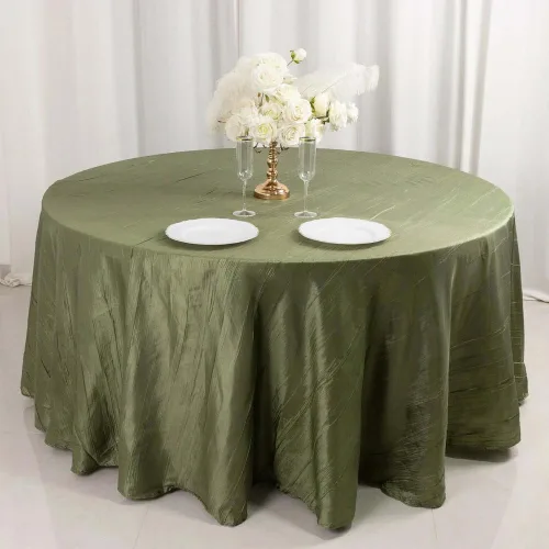 Vista 32 de Tableclothsfactory Mantel rectangular de tafetán arrugado de acordeón azul polvoriento, de 60 x 102 pulgadas, perfecto para ceremonias de boda