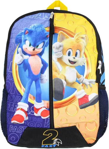 Vista 2 de Bioworld Mochila Sonic para la escuela The Hedgehog and Tails Moldeada de 16 pulgadas, Multi colorido, Classic