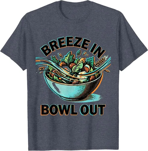 Vista 3 de Breeze In Bowl Out Breezy Bowl Design T-Shirt White