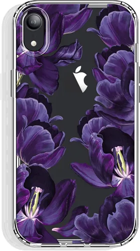 Vista 10 de GYZYA Funda para iPhone X y iPhone Xs, 5.8 pulgadas transparente con diseño floral, lindo protector delgado parachoques de TPU + cubierta trasera a