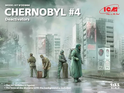 Vista 2 de ICM 35904 Modelos de figuras de plástico Chernobyl#4. Desactivadores (4 Figuras) - Escala 1:35