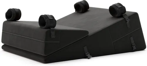 Vista 3 de Liberator Black Label - Juego de cuña/rampa con puño para BDSM y Bondage, microfibra negra, 24 pulgadas