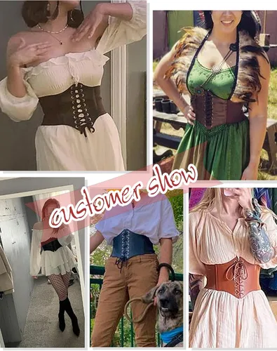 Vista 5 de HANERDUN Cinturones de corsé para mujer, con cordones, cinturón de avispa, estilo retro, 2023