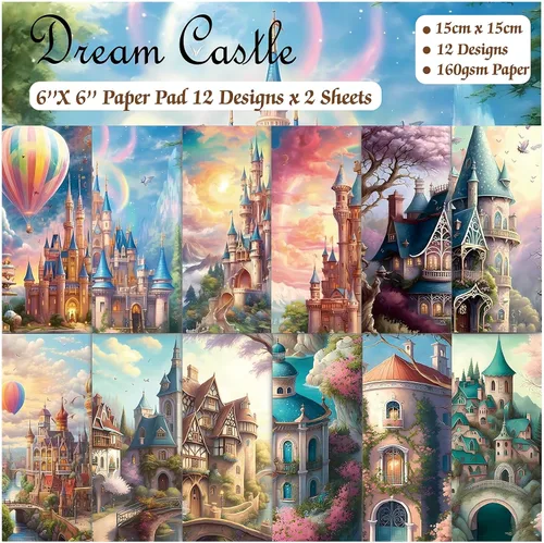 Vista 21 de 24 hojas de 12 diseños de álbumes de recortes, 6 x 6 pulgadas, papel de cartulina para manualidades Decopodge de una sola cara, álbum de recortes