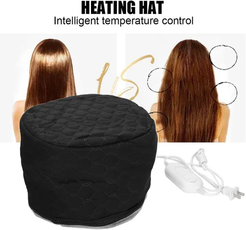Vista 2 de Gorra eléctrica para el cabello, gorra térmica para el cuidado del cabello, sombrero ajustable para el tratamiento de aceite caliente con 3 modos