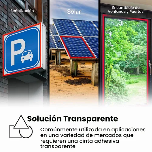 Vista 7 de 3M 4910 VHB Cinta de montaje, espuma acrílica, unión permanente, resistente, transparente, 0.5 pulgadas x 5 yardas, 1 rollo