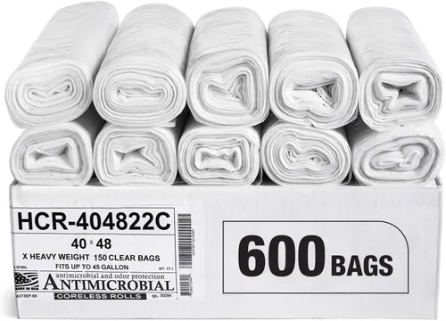 Vista 61 de Aluf Plastics Bolsas de basura de alta densidad, 10 galones, 4000 unidades, 6 micras (eq), 24 x 24 pulgadas, negras, para baño, oficina, industrial