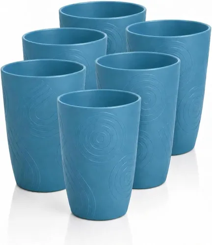 Vista 25 de Vasos de paja de trigo de 16 onzas, vasos de plástico