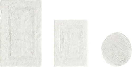 Vista 449 de Better Trends - Juego de 2 alfombras de baño 100% algodón, extra suaves, con borlas, de 17" x 24", alfombra de baño superabsorbente y reversible
