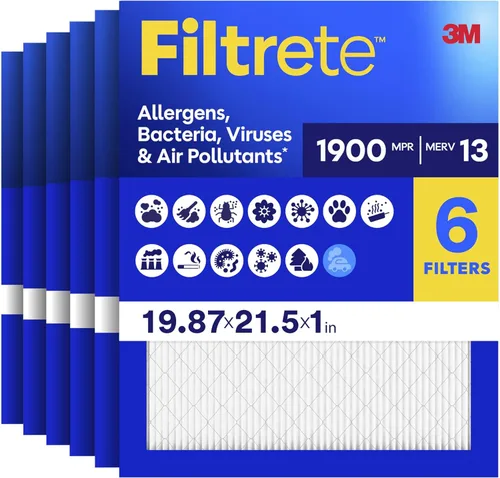 Vista 18 de Filtrete - Paquete de 6 filtros plisados para aire acondicionado de 10 x 20 x 1 pulgadas, MERV 13, MPR 1900, filtro premium para alérgenos