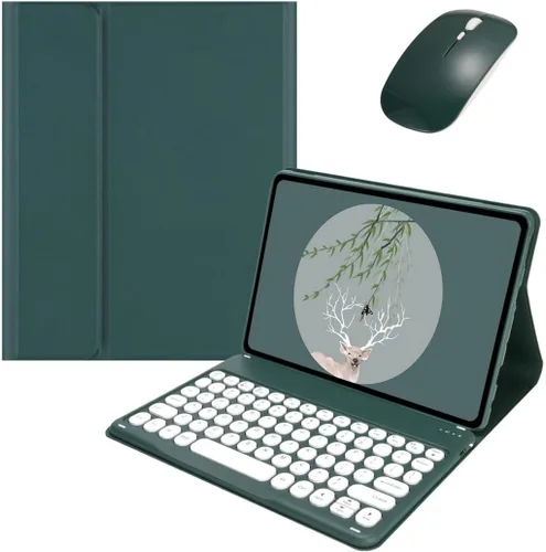 Vista 22 de kaidisen Funda de teclado para Galaxy Tab S6 Lite de 10.4 pulgadas con teclado y mouse Bluetooth, cubierta de teclado desmontable de color caramelo