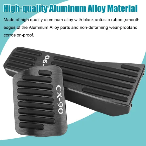 Vista 3 de LEXLEY 3 almohadillas antideslizantes de aluminio para pedal de freno de gas, cubiertas de pedal de acelerador sin perforación, solo para Mazda 2024