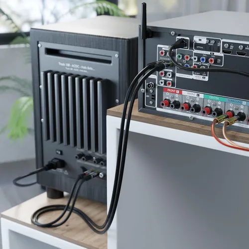 Vista 3 de KabelDirekt – 2X 10 pies de cable Cinch, cable de audio estéreo 2 x 2 Cinch – Resistente a roturas, calidad de sonido brillante